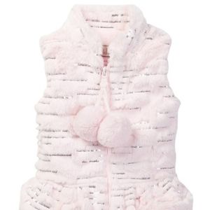 Widgeon little girls faux fur vest w/ sequins